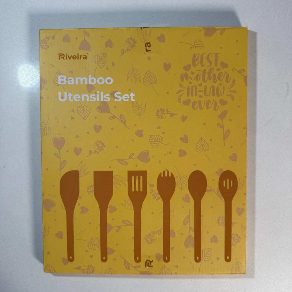 Riveria Bamboo Utensils Set Best Mother In Law Ever 6 Piece Cooking‎ Tools